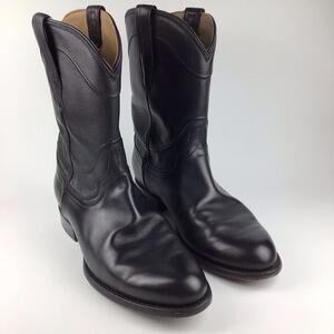 Tecovas The Earl Black Leather Cowboy Boots Men’s 10.5 EE Wide Western Boots